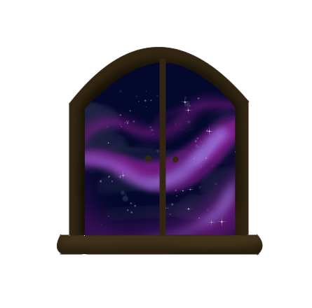 [HOME] Cottage Window (purple stream)
