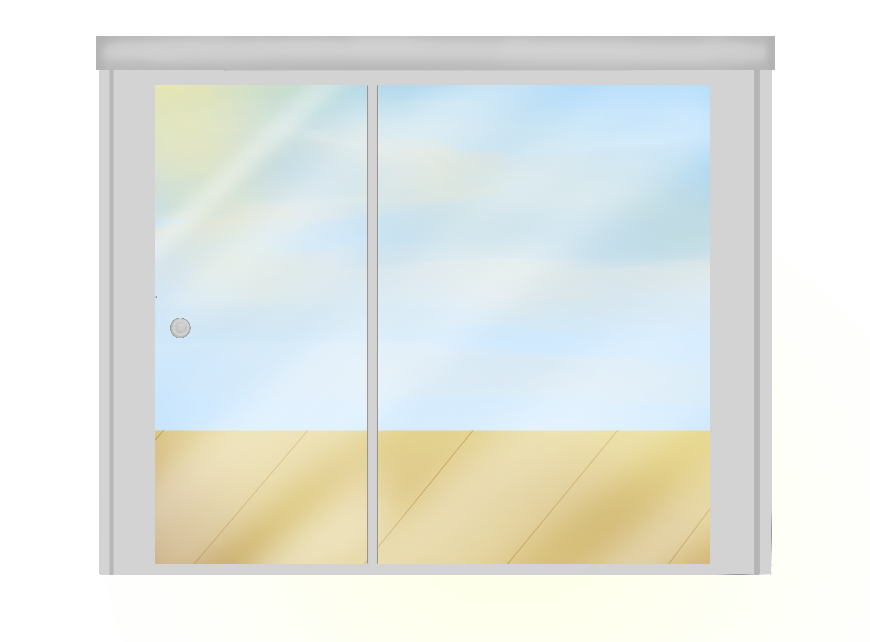 Back Porch Sliding Door: Oak-Light (Day-time)
