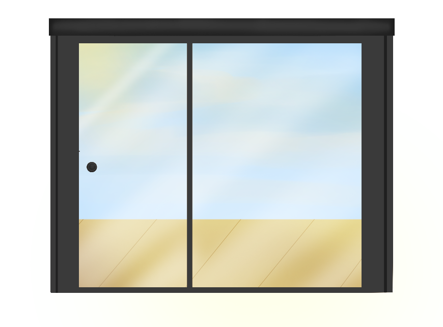 Back Porch Sliding Door: Oak-Dark (Day-time)
