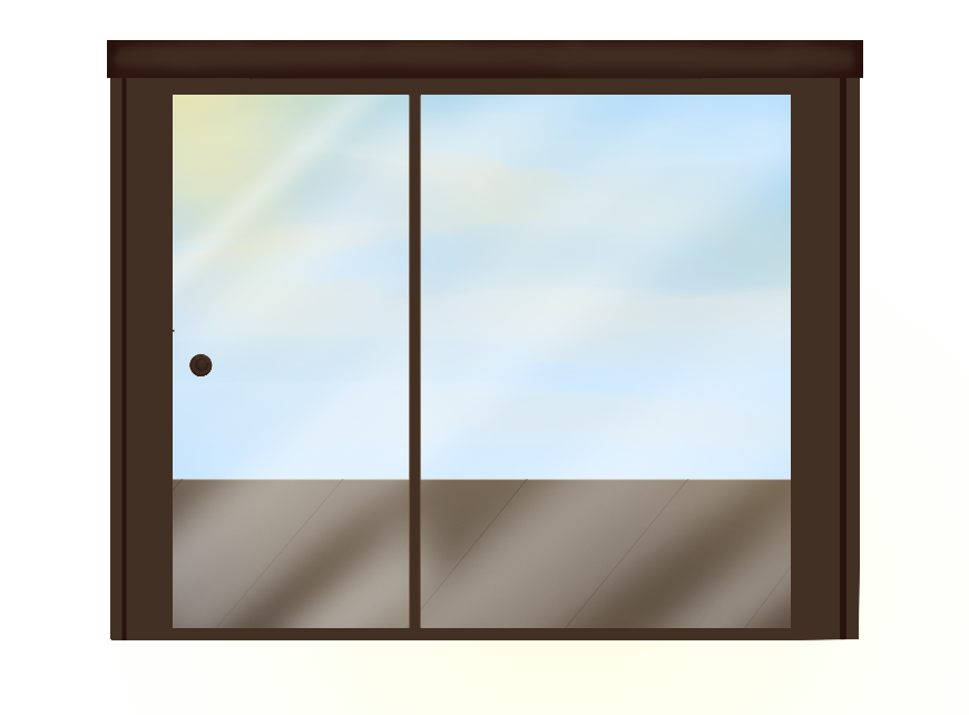 Back Porch Sliding Door: Walnut (Day-time)