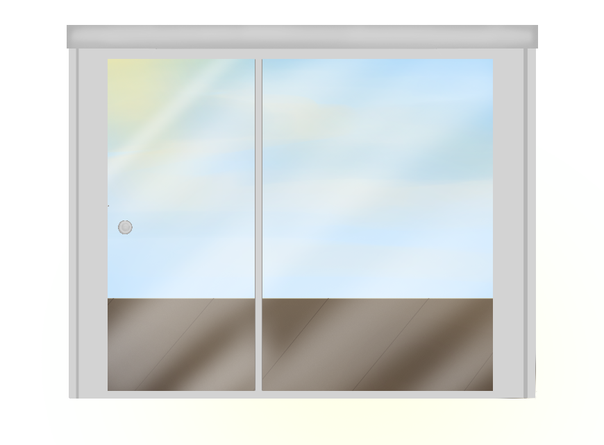 Back Porch Sliding Door: Walnut-Light (Day-time)