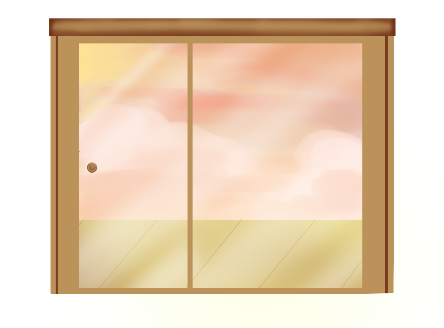 Back Porch Sliding Door: Oak (Sunset)