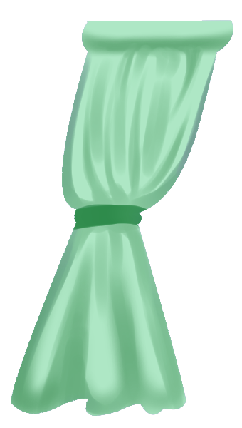 Tied Curtain: Green