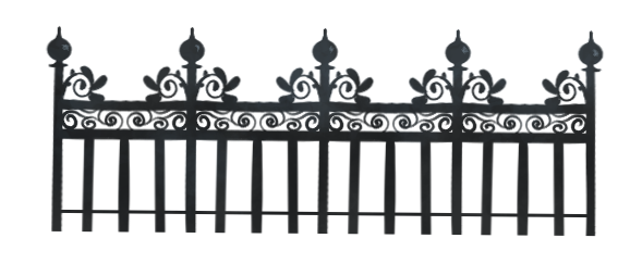 Iron-Wrought Fence: Grey